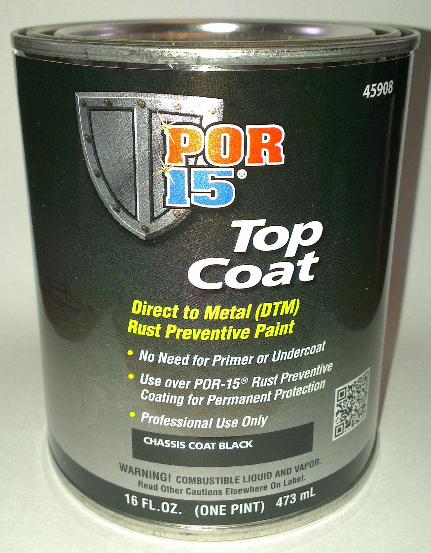 POR-15 Top Coat Chassis Black Paint Pint 45908